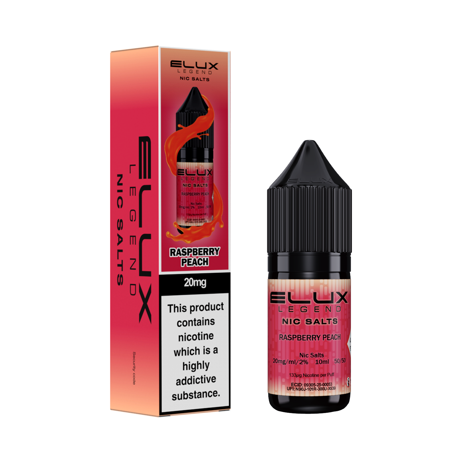 ELUX | Legend | Raspberry Peach | Nic Salts | 10mg | 10ml