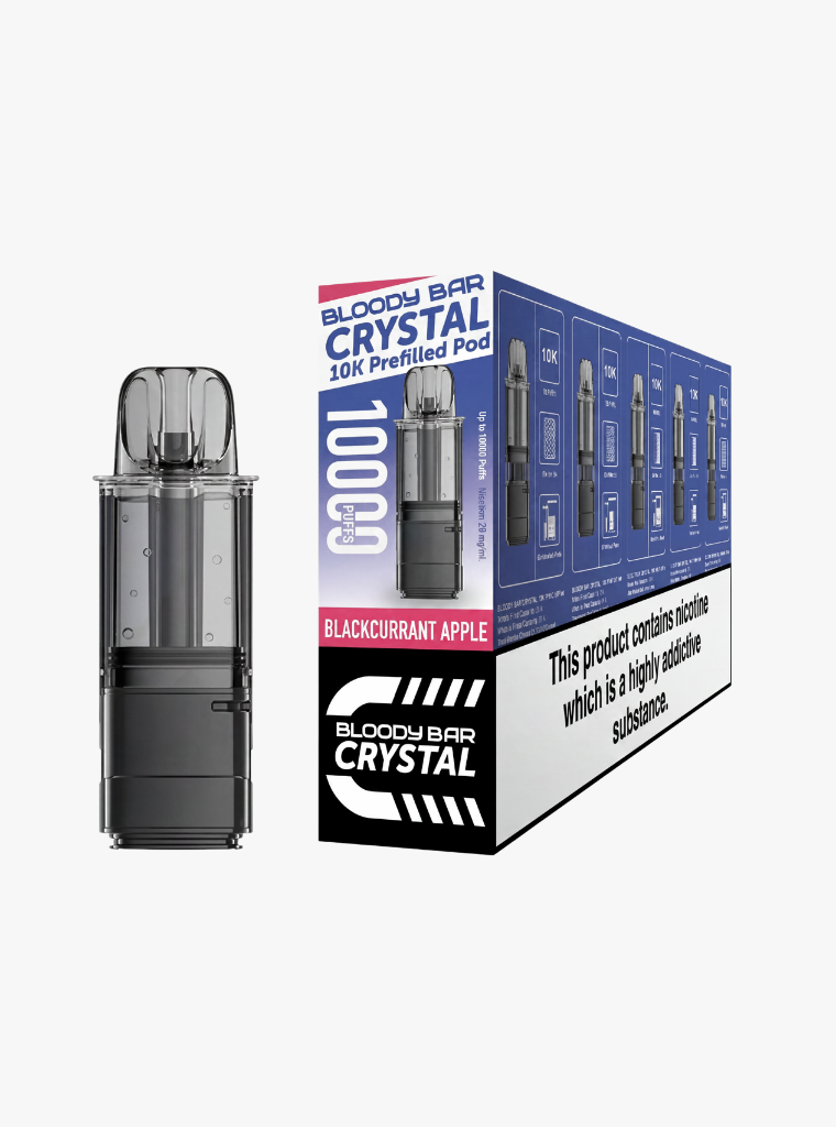 Crystal 10K | Bloody Bar | Blackcurrant Apple | Prefilled Pods | 20mg