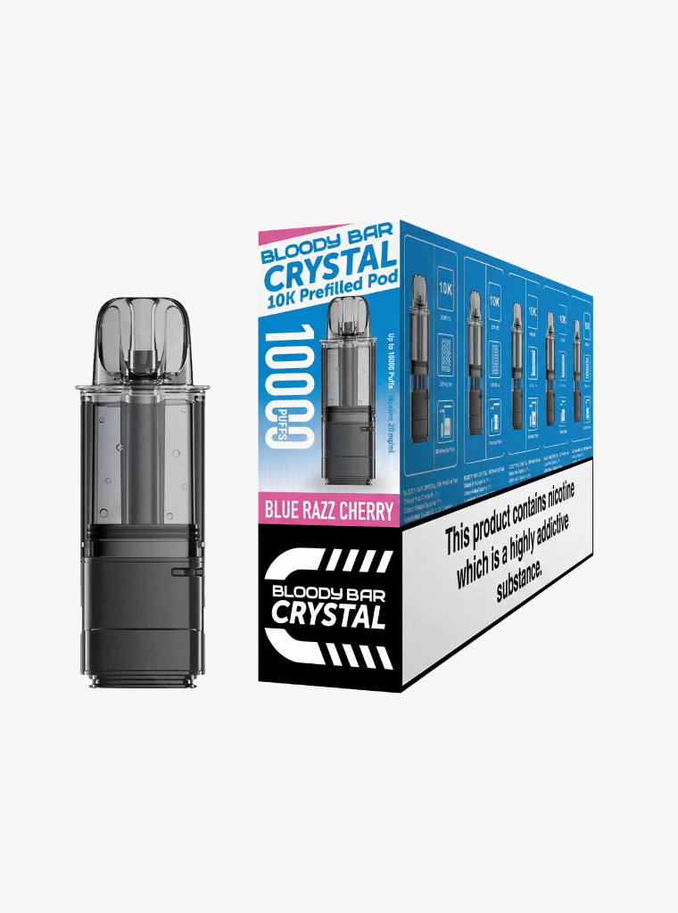 Crystal 10K | Bloody Bar | Blue Razz Cherry | Prefilled Pods | 20mg