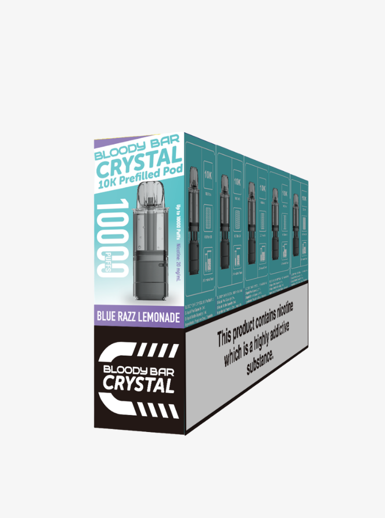 Crystal 10K | Bloody Bar | Blue Razz Lemonade | Prefilled Pods | 20mg