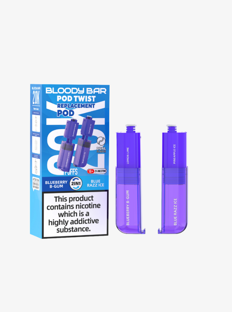 Bloody Bar | Pod Twist 20K | Blueberry Bubblegum/Blue Razz Ice | Prefilled Pods | 20mg