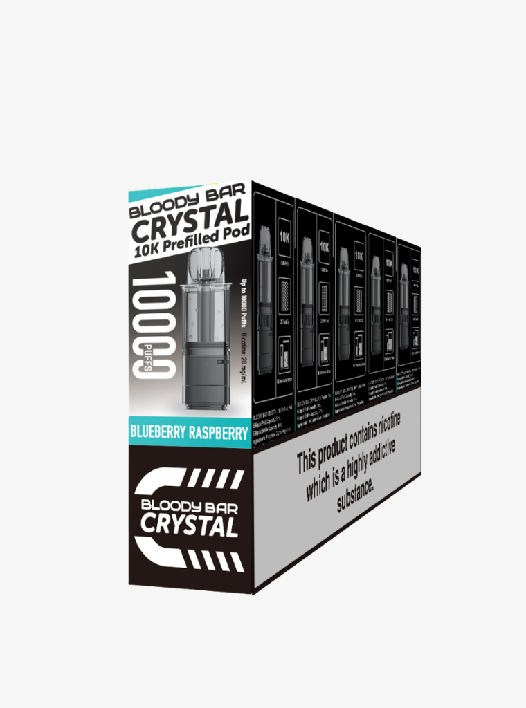 Crystal 10K | Bloody Bar | Blueberry Raspberry | Prefilled Pods | 20mg