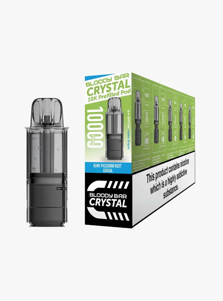 Crystal 10K | Bloody Bar | Kiwi Passionfruit Guava | Prefilled Pods | 20mg