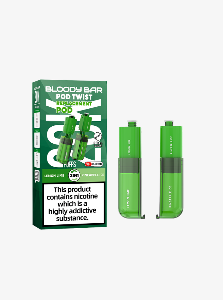 Bloody Bar | Pod Twist 20K | Lemon Lime/Pineapple Ice | Prefilled Pods | 20mg