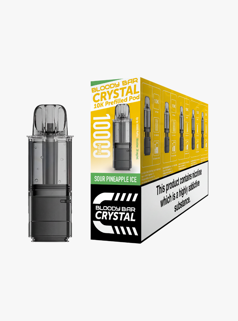 Crystal 10K | Bloody Bar | Sour Pineapple Ice | Prefilled Pods | 20mg
