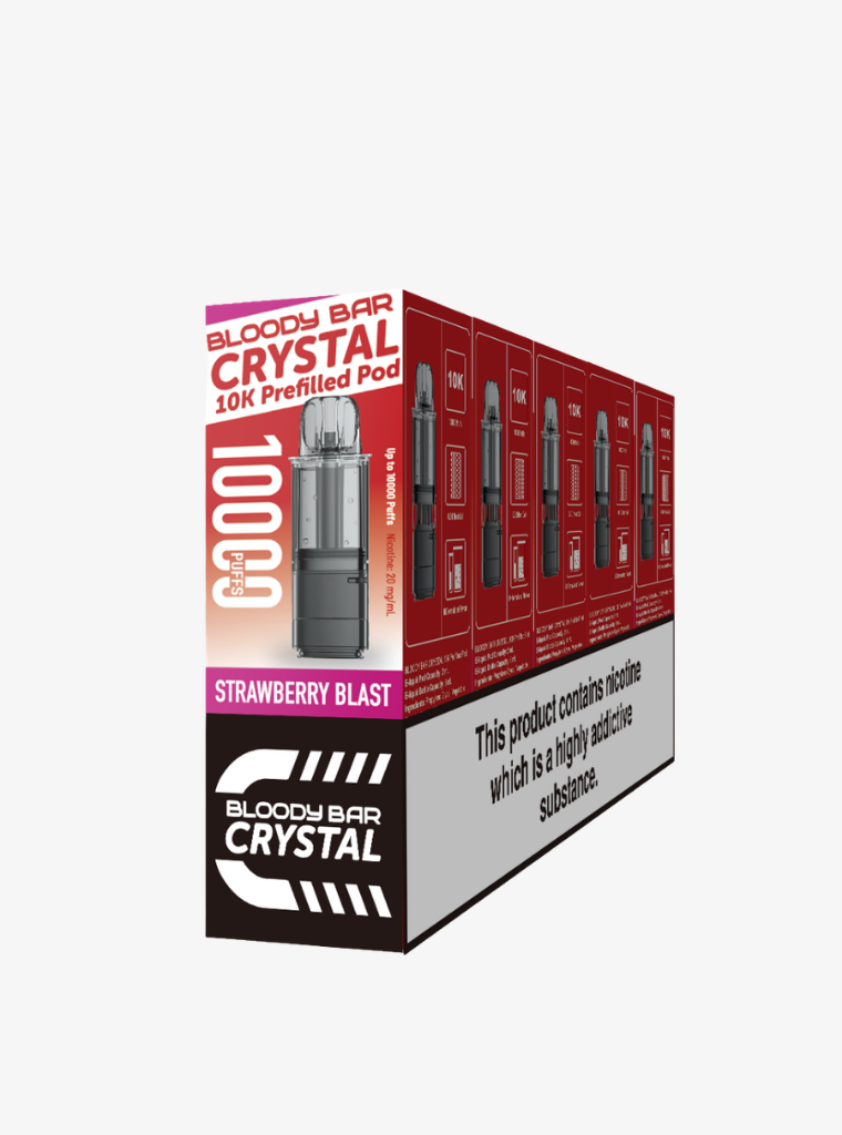 Crystal 10K | Bloody Bar | Strawberry Blast | Prefilled Pods | 20mg