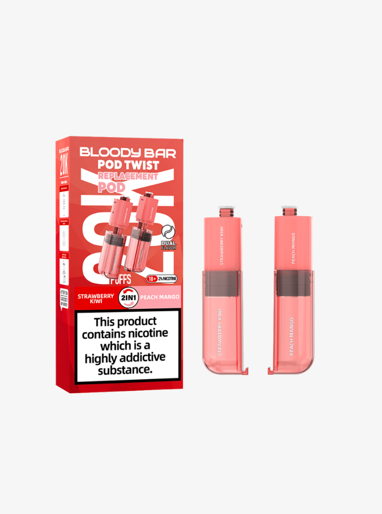 Bloody Bar | Pod Twist 20K | Strawberry Kiwi/Peach Mango | Prefilled Pods | 20mg