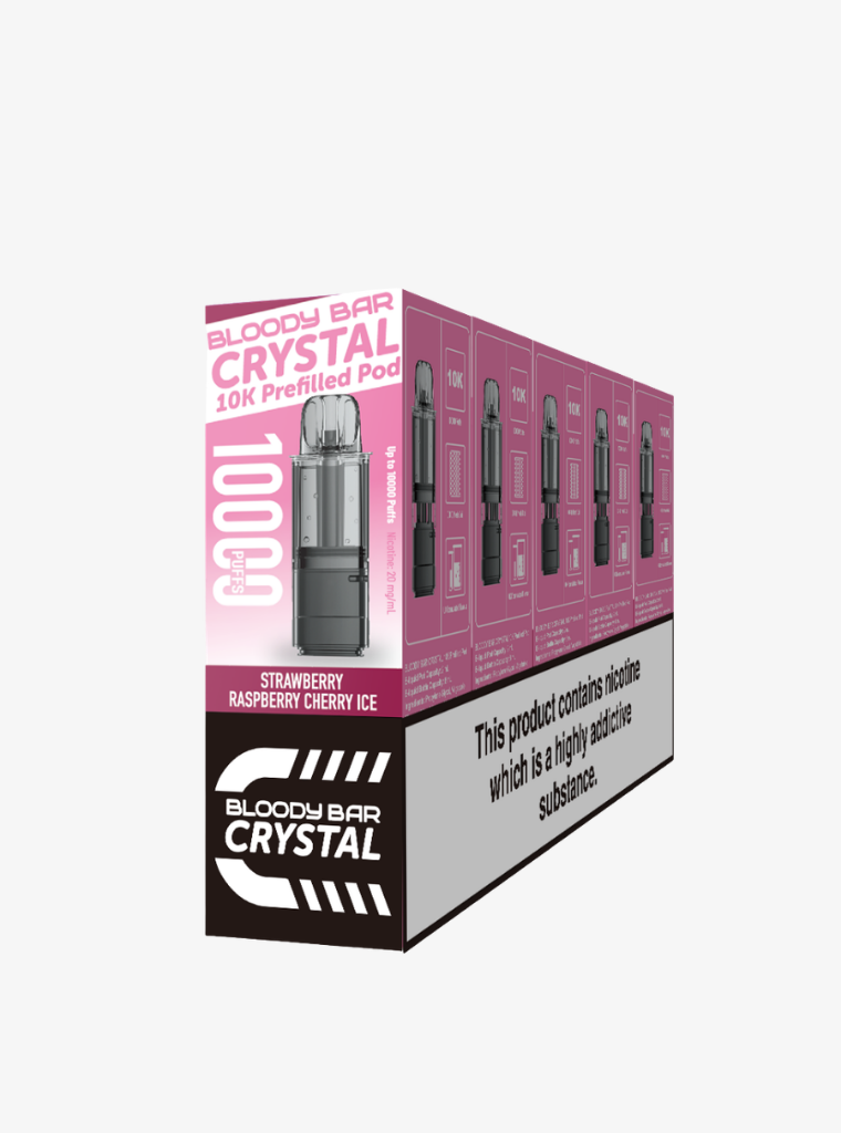 Crystal 10K | Bloody Bar | Strawberry Raspberry Cherry Ice | Prefilled Pods | 20mg