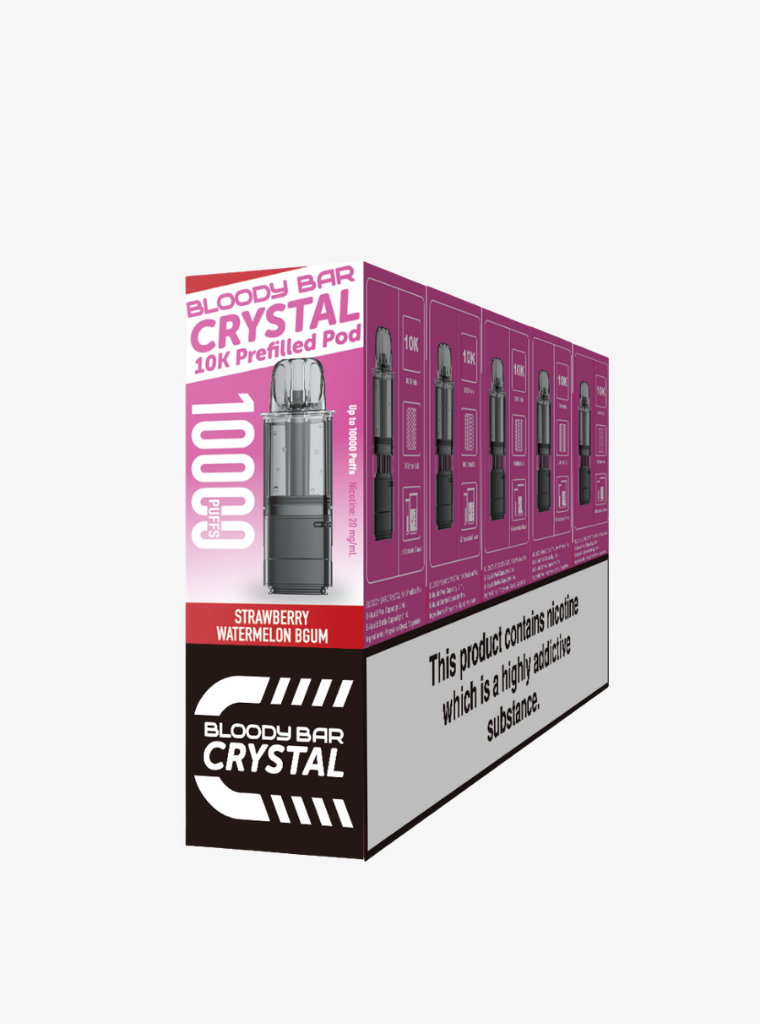 Crystal 10K | Bloody Bar | Strawberry Watermelon Bubblegum | Prefilled Pods | 20mg