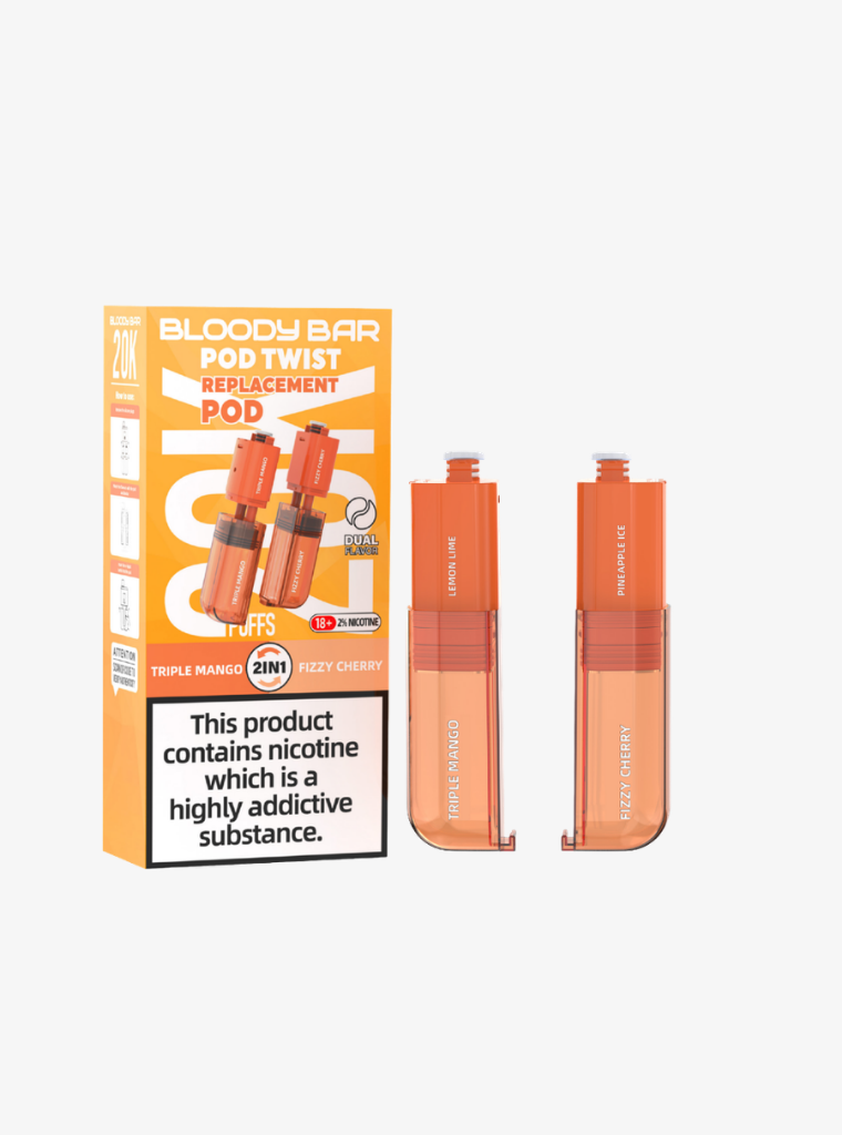 Bloody Bar | Pod Twist 20K | Triple Mango/Fizzy Cherry | Prefilled Pods | 20mg