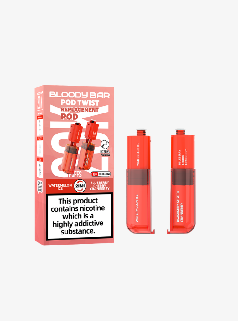 Bloody Bar | Pod Twist 20K | Watermelon Ice/Blueberry Cherry Cranberry | Prefilled Pods | 20mg-1
