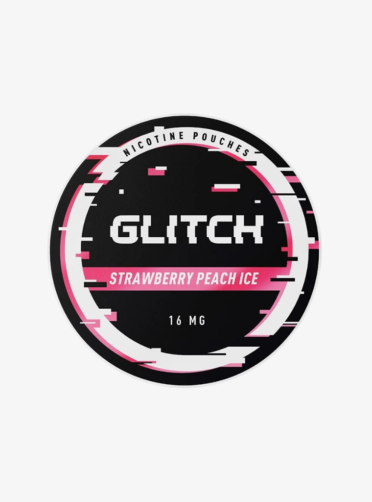 Glitch | Strawberry Peach Ice | Nic Pouches | 16mg per pouch