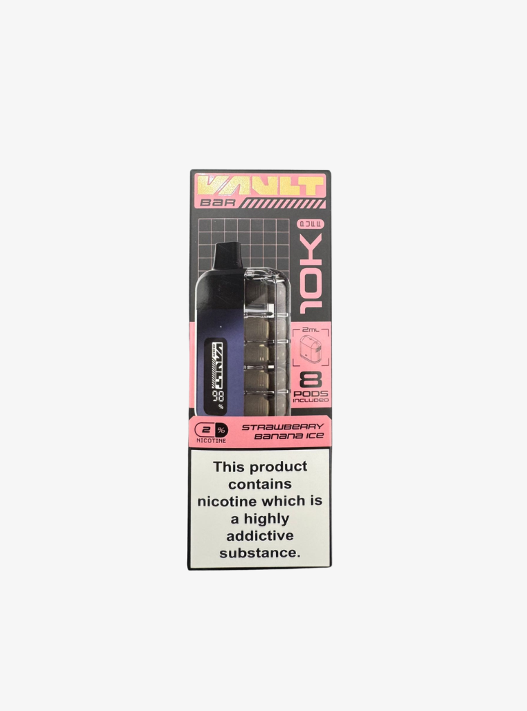 Vault Bar 10K | Prefilled Pod Kit | Strawberry Banana Ice | 20mg-1