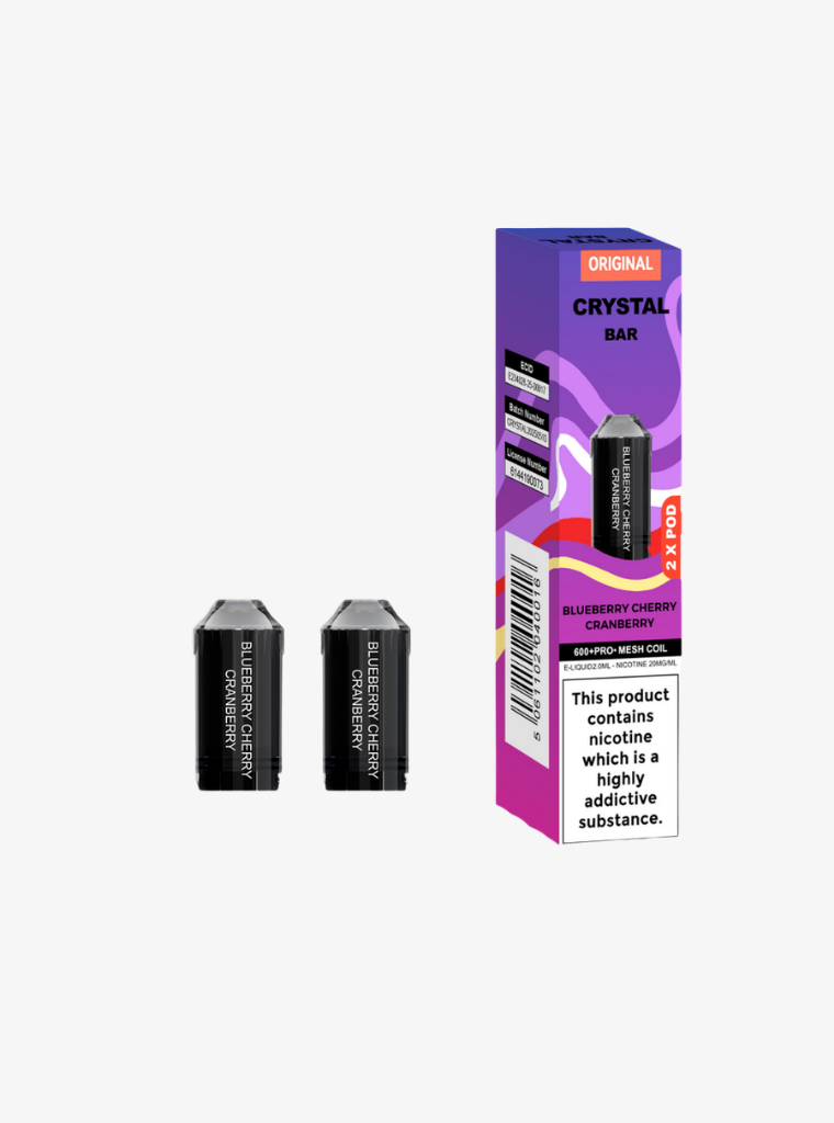Crystal Bar | Prefilled Pods | Blueberry Cherry Cranberry | 20mg | 600 Puffs