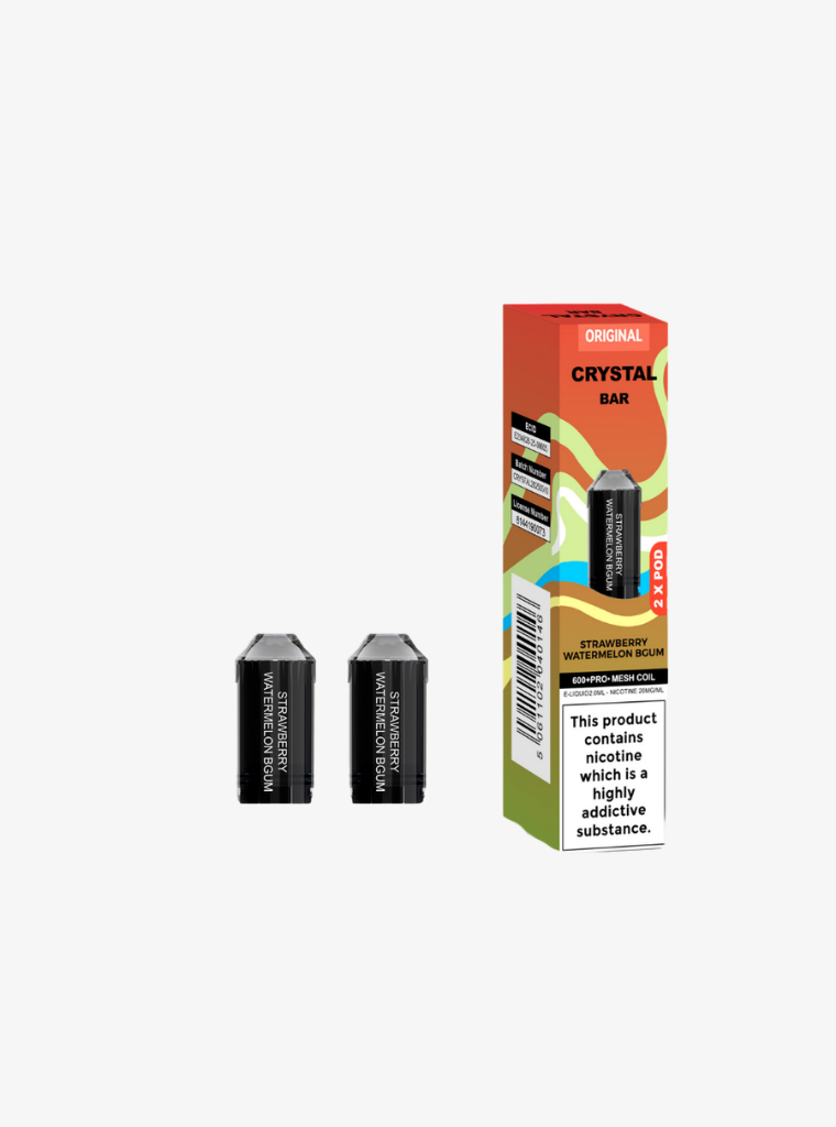 Crystal Bar | Prefilled Pods | Strawberry Watermelon Bubblegum | 20mg | 600 Puffs