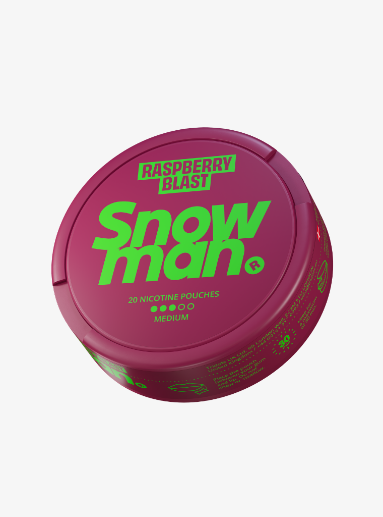 Snowman | Raspberry Blast | Nic Pouches | Medium 9mg per pouch